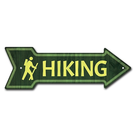Hiking Arrow Sign Funny Home Decor 18in Wide